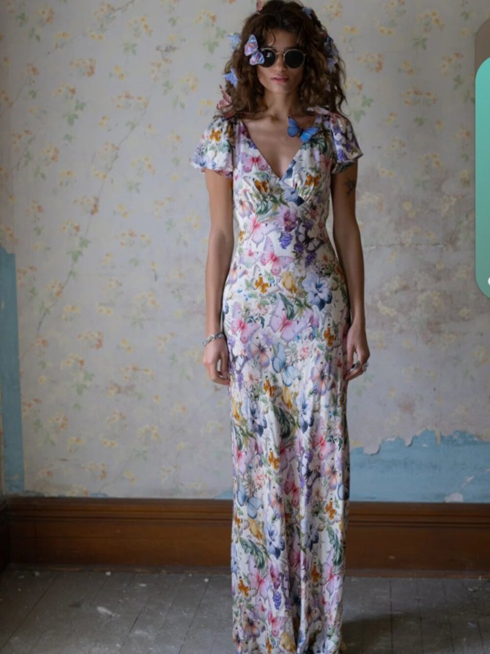 ISO The SELKIE Butterfly Botanics Flutter Slip Dress